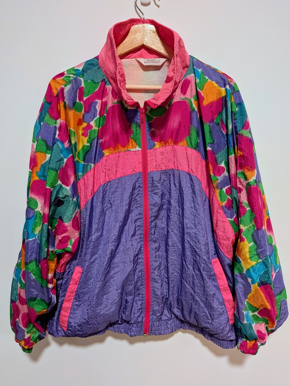 Vintage Blair Boutique Windbreaker Women's XL Multicolor Abstract Print 90s